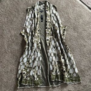 New directions jacquard vest sweater cardigan